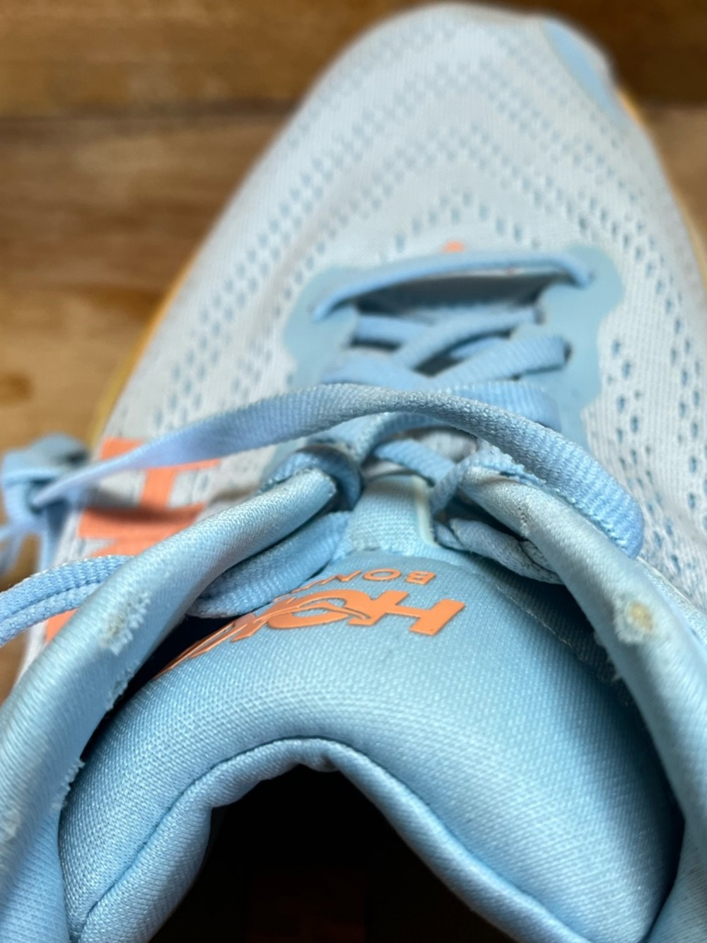 Hoka One One Bondi 8 Womens Size 9 Wide Running Shoes Sneakers Blue Yellow - Picture 8 of 14